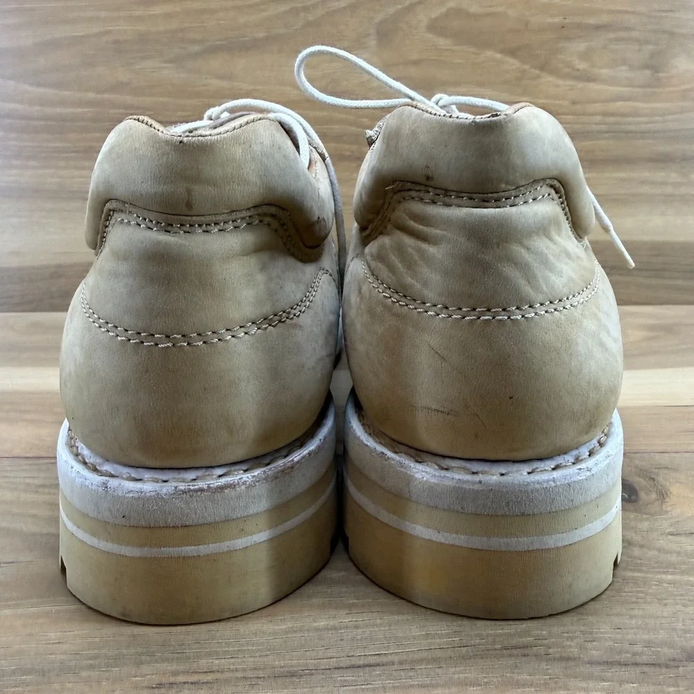 Rare Jean Baptiste Rautureau Mens 41 US 8 Beige Tan Nubuck Chunky Oxfords Hikers